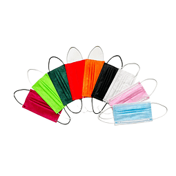 MÁSCARAS CIRÚRGICAS COLORIDAS TIPO II - PACK 10un - várias cores