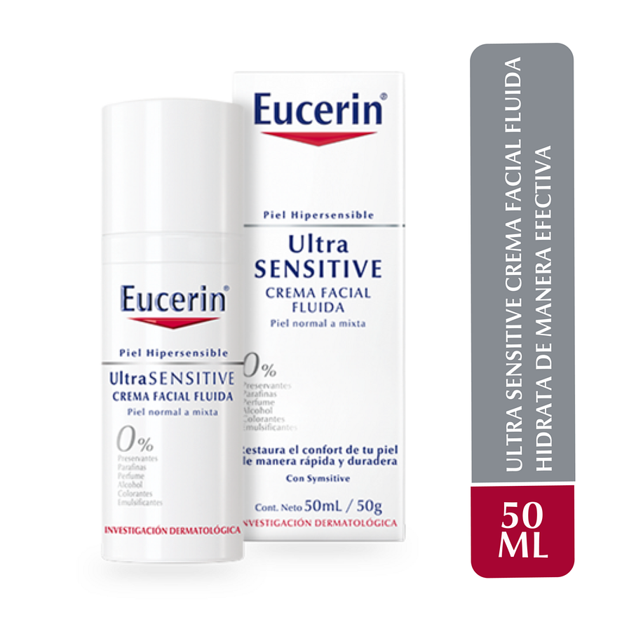 Eucerin Ultra Sensitive crema facial piel seca 0%alcohol 50ml 1