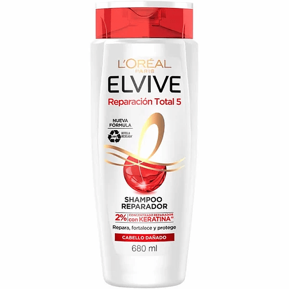 Elvive Reparación Total 5 Shampoo Reparador con Keratina - 680ml 2