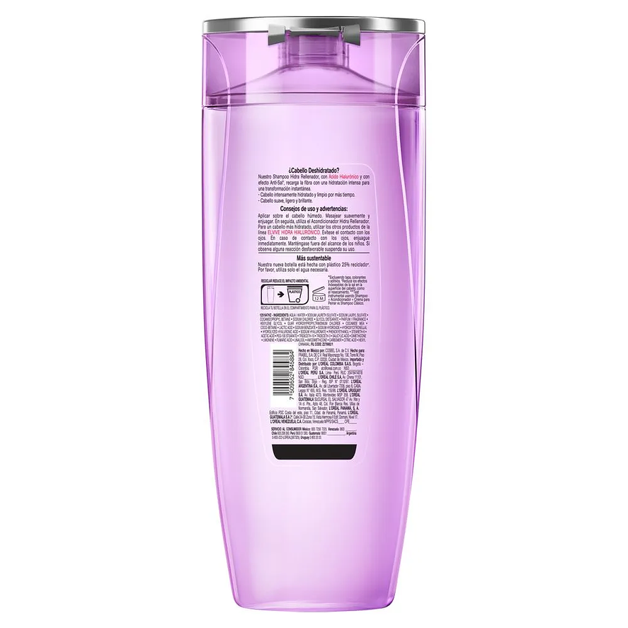 Elvive Hidra Hialurónico Shampoo Hidratación Intensa para Cabello Deshidratado 370ml 2
