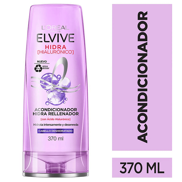 Elvive Hidra Hialurónico Acondicionador Hidratación Profunda para Cabello Deshidratado 370ml 1