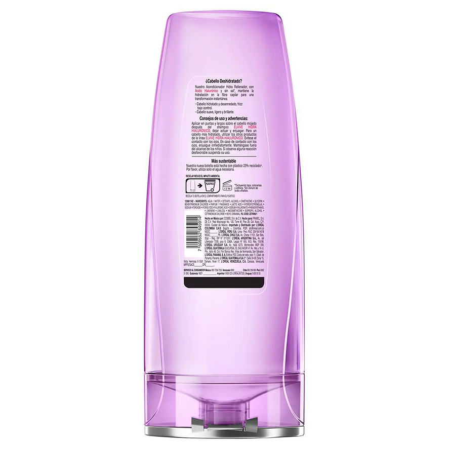 Elvive Hidra Hialurónico Acondicionador Hidratación Profunda para Cabello Deshidratado 370ml 2