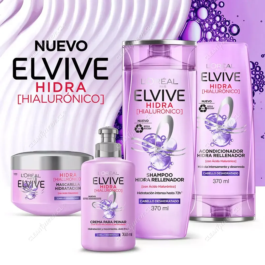 Elvive Hidra Hialurónico Acondicionador Hidratación Profunda para Cabello Deshidratado 370ml 3