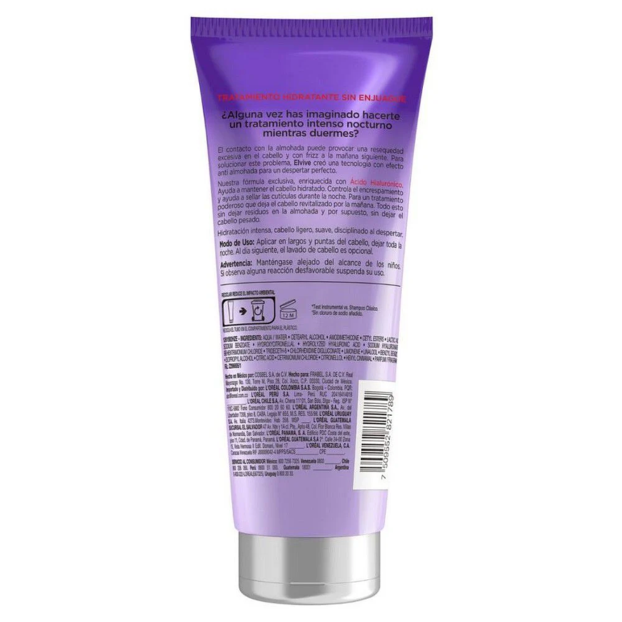 Elvive Hidra Hialurónico Hidratación Nocturna Tratamiento Intenso 4x Más Hidratación 200g 2
