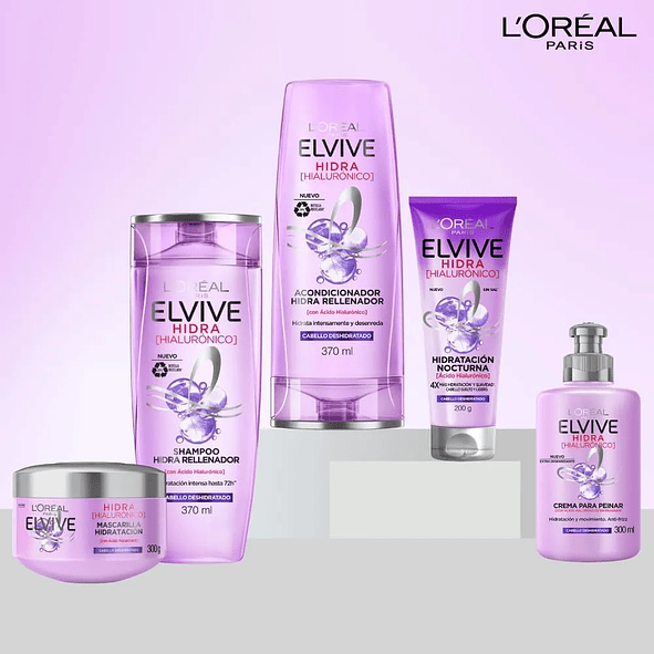 Elvive Hidra Hialurónico Hidratación Nocturna Tratamiento Intenso 4x Más Hidratación 200g 4