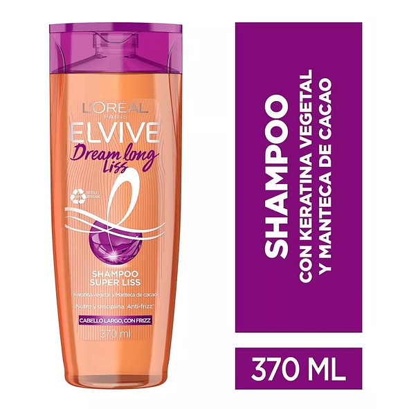 Elvive Dream Long Liss Shampoo - Para un Cabello Liso, Suave y Sin Frizz - Botella de 370ml 1