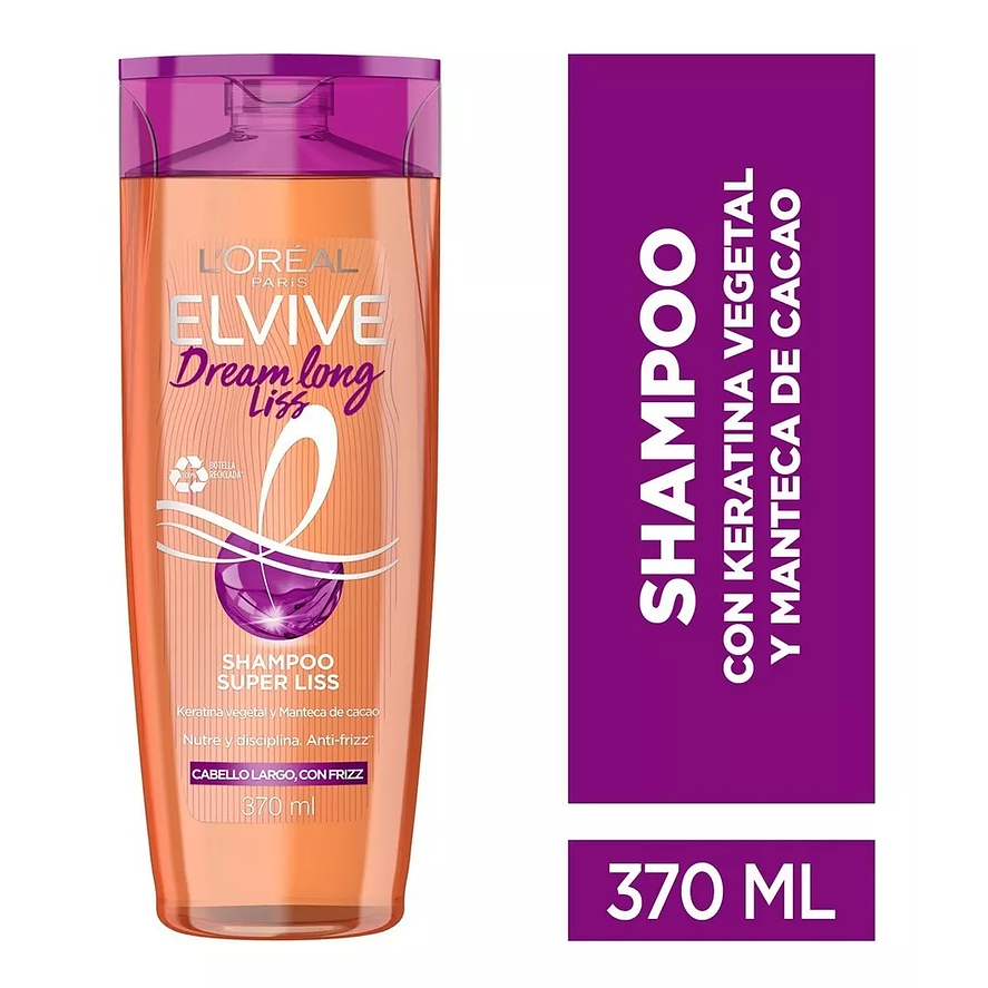 Elvive Dream Long Liss Shampoo - Para un Cabello Liso, Suave y Sin Frizz - Botella de 370ml 1