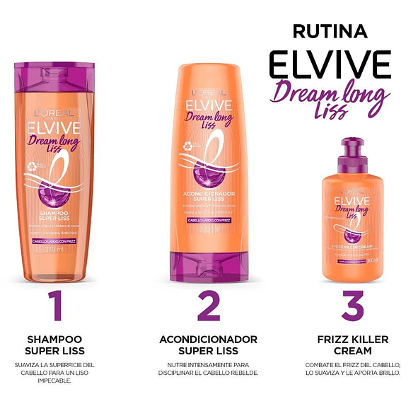 Elvive Dream Long Liss Shampoo - Para un Cabello Liso, Suave y Sin Frizz - Botella de 370ml 4