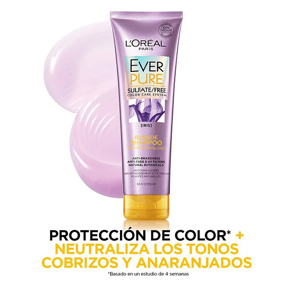 L'Oréal Ever Pure Blondde Shampoo Iris - Para Cabello Rubio y Decolorado - Botella de 250ml 3