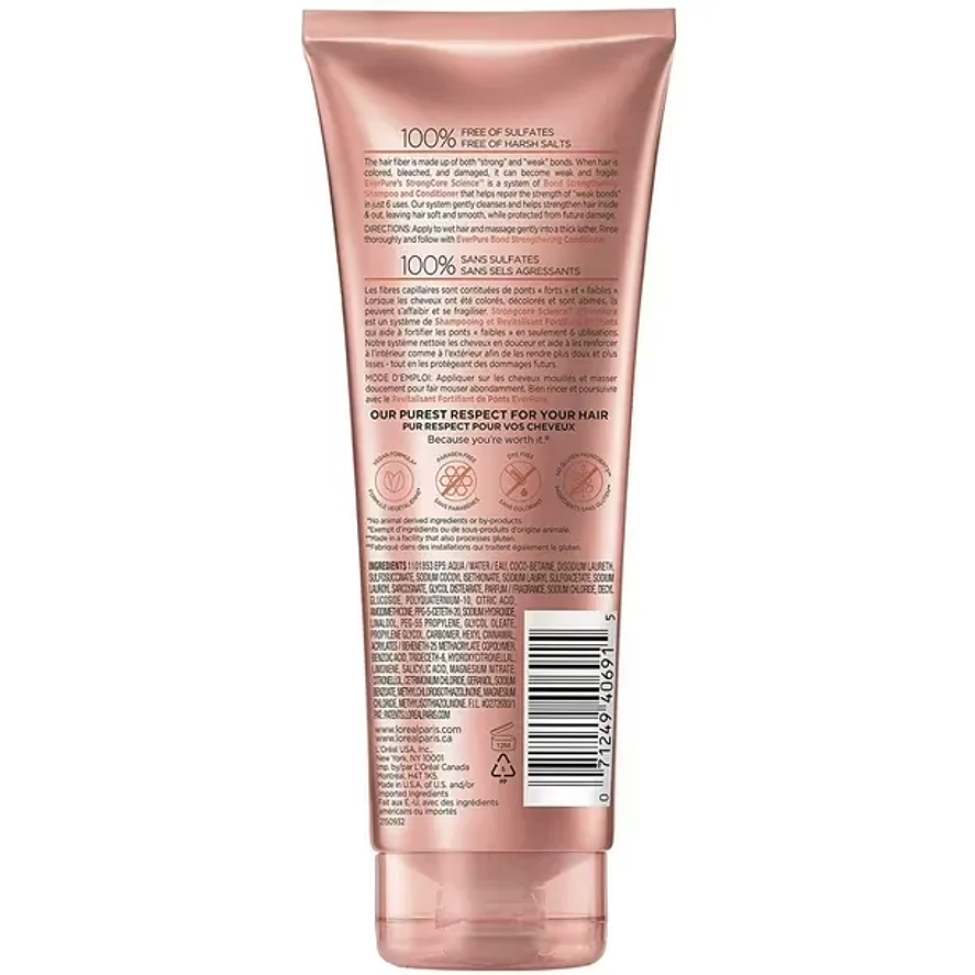 L'Oréal Ever Pure Bond Strengthening Shampoo - Reparación Intensa para Cabello Dañado - Botella de 200ml 2