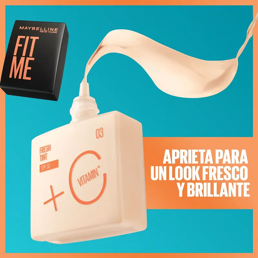 Maybelline Fit Me Fresh Tint - Base Ligera de Larga Duración con Toque Fresco 03 - 30ml 3