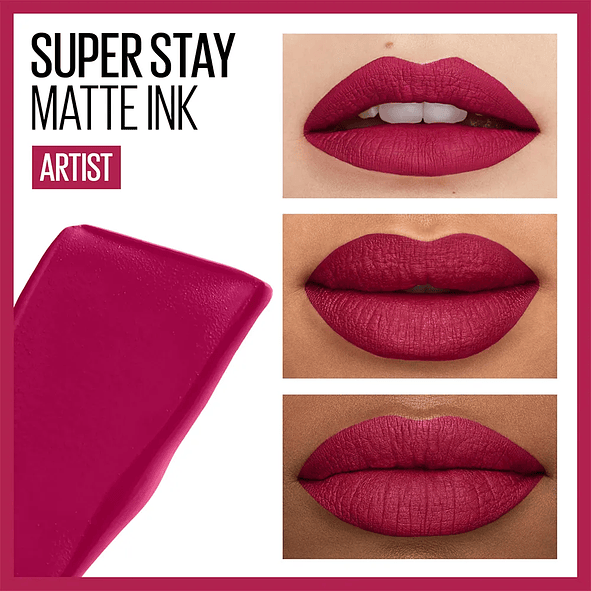 Maybelline SuperStay Matte Ink - Labial Líquido Mate de Larga Duración 16 Horas - Tono City Artist 120 4