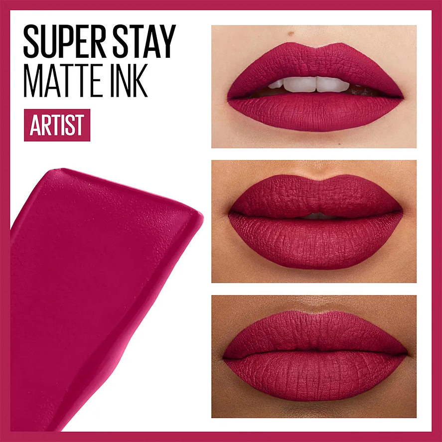 Maybelline SuperStay Matte Ink - Labial Líquido Mate de Larga Duración 16 Horas - Tono City Artist 120 4