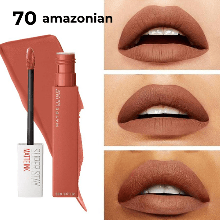 Maybelline SuperStay Matte Ink - Labial Líquido Mate de Larga Duración 16 Horas - Tono Amazonian 70 3