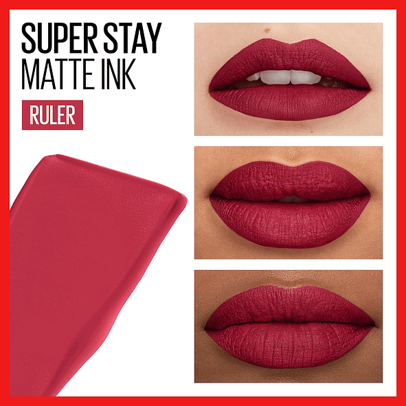 Maybelline SuperStay Matte Ink - Labial Líquido Mate de Larga Duración 16 Horas - Tono Ruler 80 3