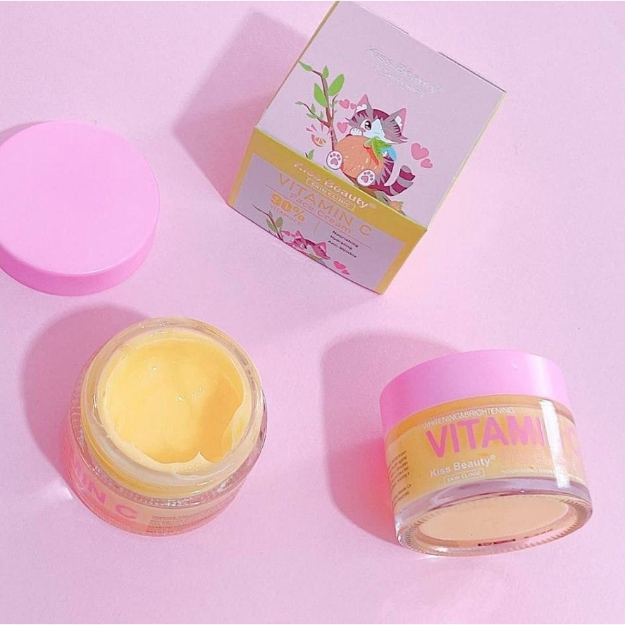 Kiss Beauty crema rostro 90% vitamina c y acido hialuronico 50ml 2