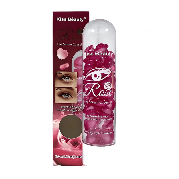 Kiss Beauty Serum Rosa en Cápsula: Antiarrugas y Hidratación para Contorno de Ojos 1
