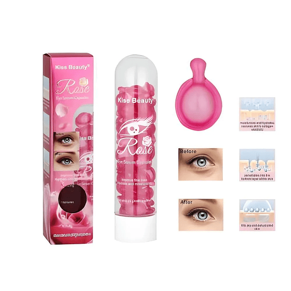 Kiss Beauty Serum Rosa en Cápsula: Antiarrugas y Hidratación para Contorno de Ojos 2