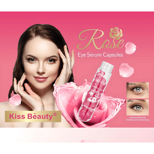 Kiss Beauty Serum Rosa en Cápsula: Antiarrugas y Hidratación para Contorno de Ojos 3