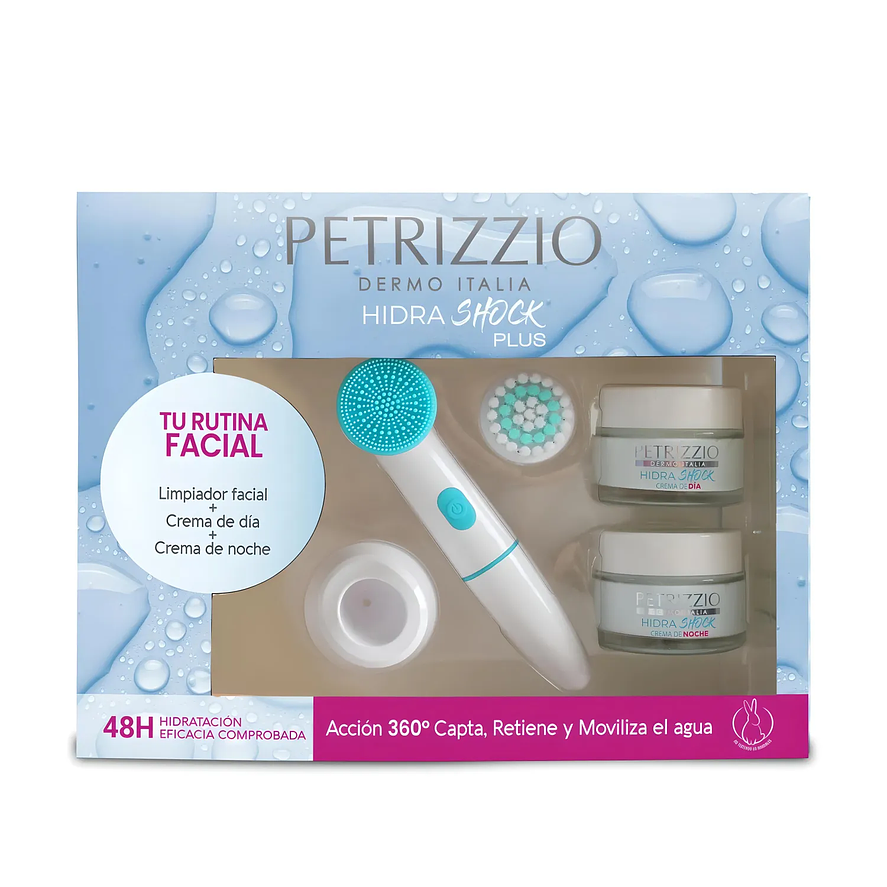Set Petrizzio Hidra Shock Plus Crema Hidratante de Día y Noche con Máquina de Skincare Eléctrica 1