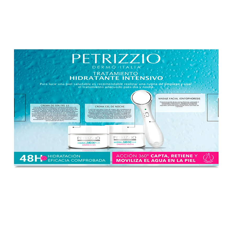 Set Petrizzio Hidra Shock Plus Crema Hidratante de Día y Noche con Máquina de Skincare Eléctrica 4