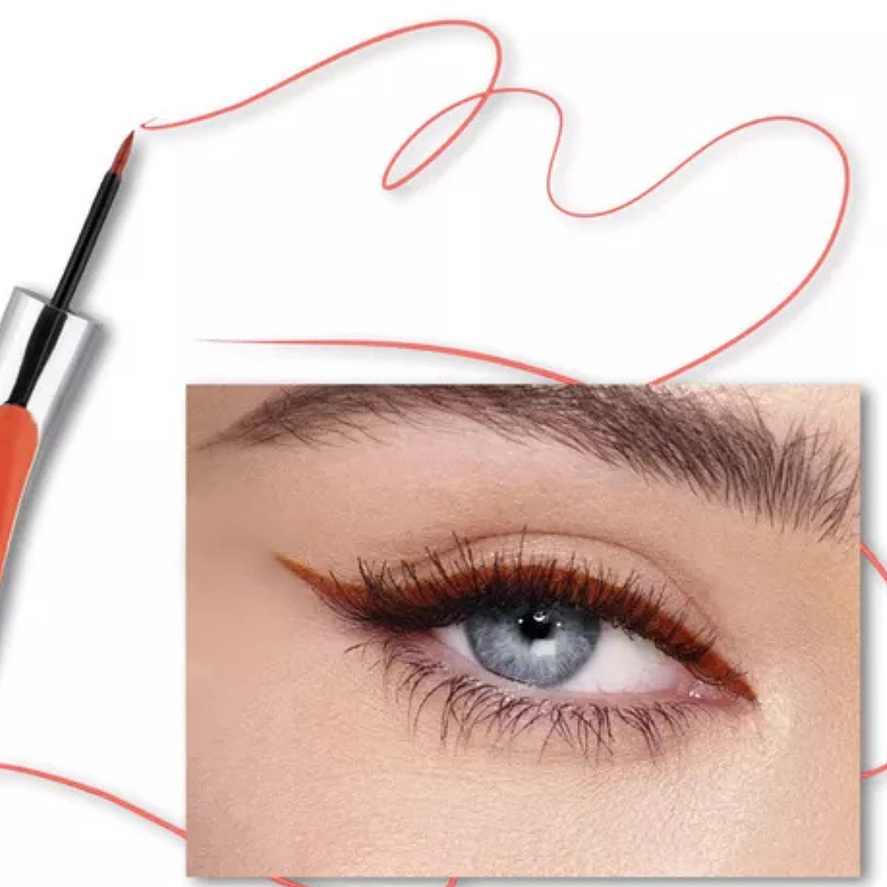 Kiss Beauty Delineador de Ojos Eyeliner Matte Naranja Resistente al Agua y Larga Duración 2