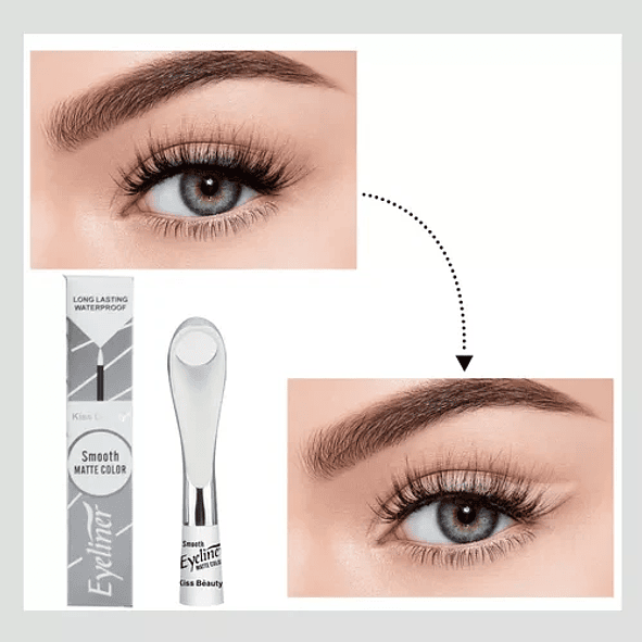 Kiss Beauty Delineador de Ojos Eyeliner Matte Blanco Resistente al Agua y Larga Duración 4