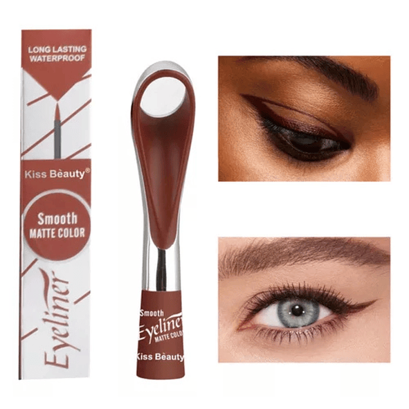Kiss Beauty Delineador de Ojos Eyeliner Matte Café Resistente al Agua y Larga Duración 1