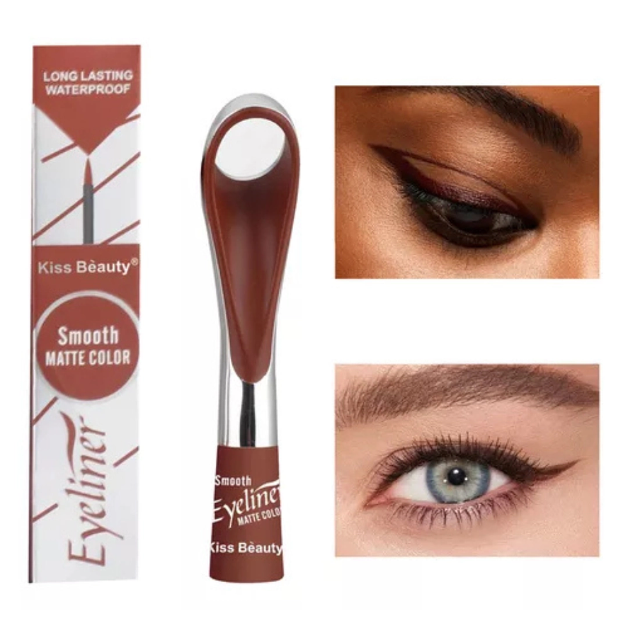 Kiss Beauty Delineador de Ojos Eyeliner Matte Café Resistente al Agua y Larga Duración 1