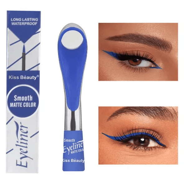 Kiss Beauty Delineador de Ojos Eyeliner Matte Azul Resistente al Agua y Larga Duración 1
