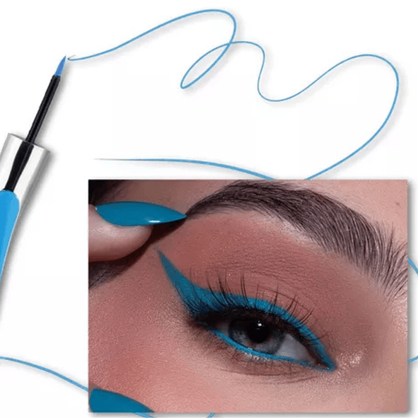 Kiss Beauty Delineador de Ojos Eyeliner Matte Celeste Resistente al Agua y Larga Duración 3