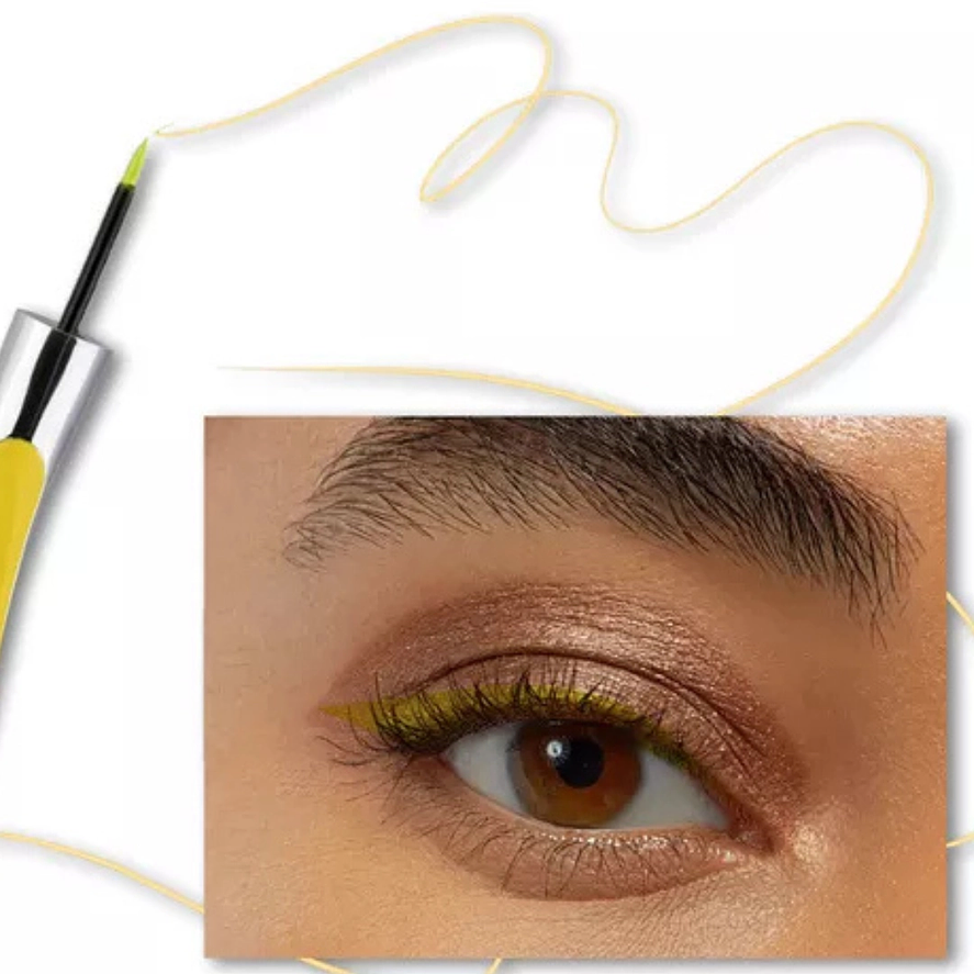 Kiss Beauty Delineador de Ojos Eyeliner Matte Amarillo Resistente al Agua y Larga Duración 2