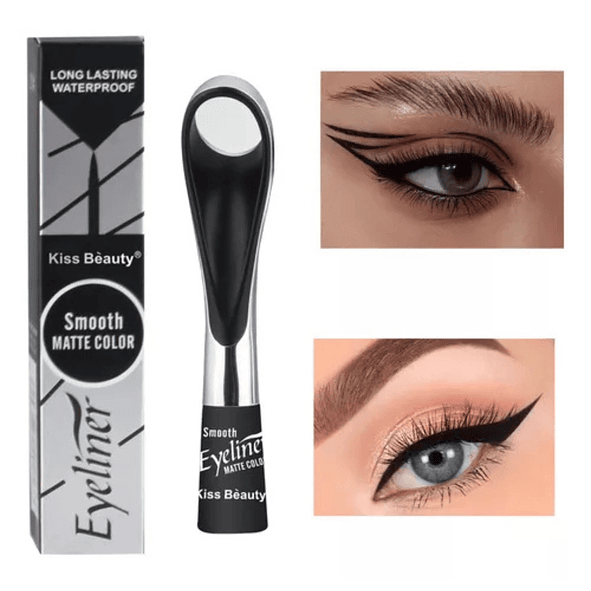 Kiss Beauty Delineador de Ojos Eyeliner Matte Negro Resistente al Agua y Larga Duración 1