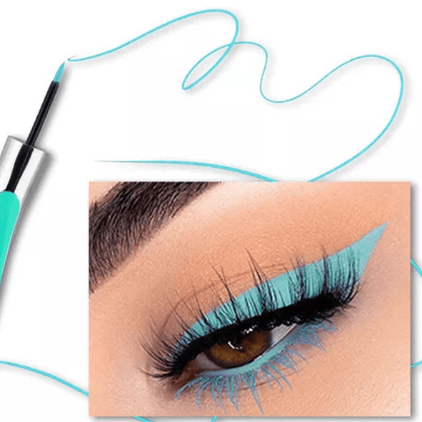 Kiss Beauty Delineador de Ojos Eyeliner Matte Turquesa Resistente al Agua y Larga Duración 3