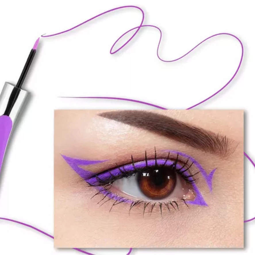 Kiss Beauty Delineador de Ojos Eyeliner Matte Morado Resistente al Agua y Larga Duración 2