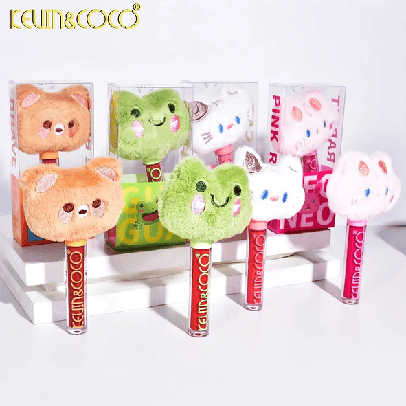 Labial de Peluche Kawaii Kevin y Cocos Suavidad y Diversión en Cada Aplicación 3