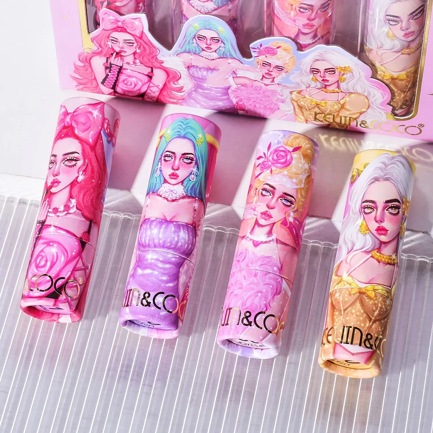 Set de 4 Labiales Kevin y Cocos Variedad de Colores y Cuidado Intenso 2