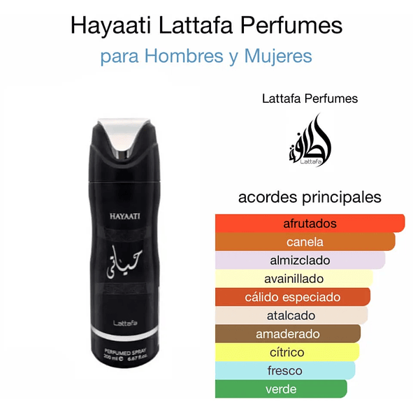 Perfume Spray Árabe Lattafa Hayaati 200ml 2