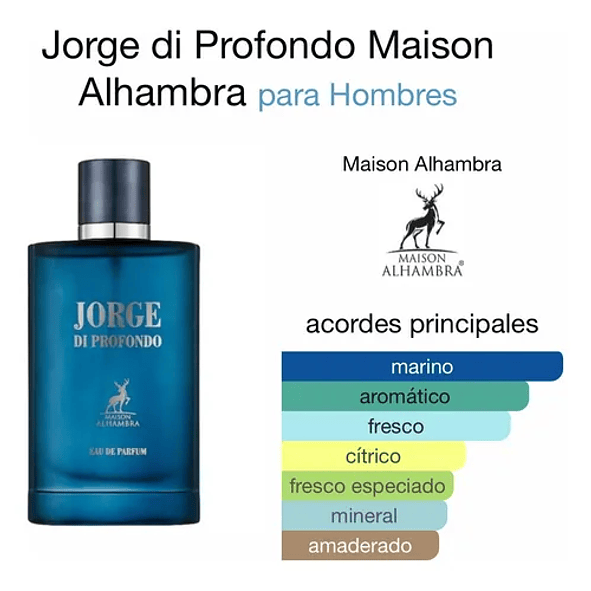 Maison Alhambra Jorge Di Profumo Deep Blue 100ml Hombre 3
