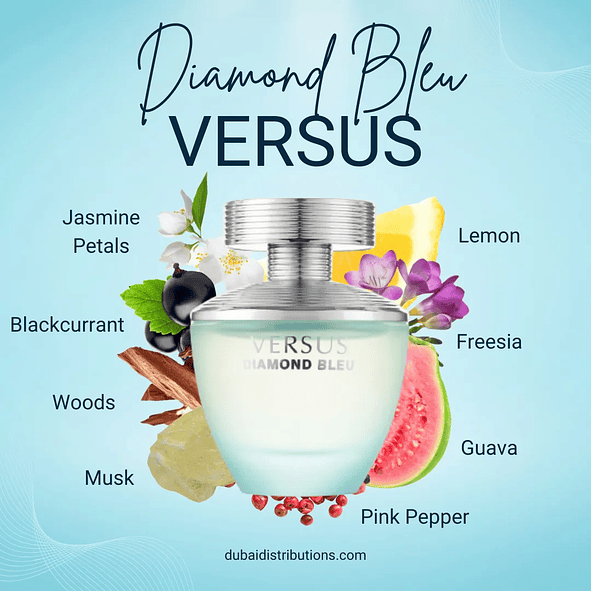 Fragance World Versus Diamond Blue 100ml Mujer 3