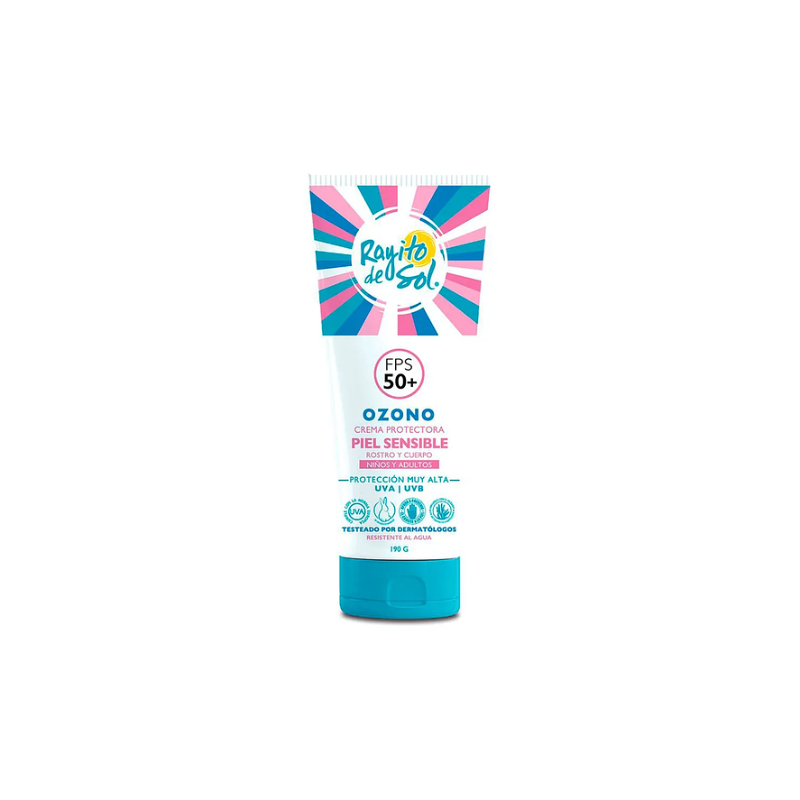 Rayito de Sol Protector Solar Ozono Piel Sensible 50fps niño y Adultos 190g 1