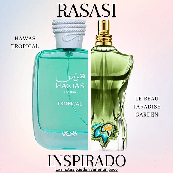 Rasasi Hawas Tropical Edp 100ml Hombre (Jean Paul Gaultier Le Beau Paradise) 3