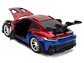 Porsche 911 GT3 RS (992) Red and Blue with Graphics and Spider-Man Diecast Figure "Marvel Spider-Man" "Hollywood Rides" Series 1/24 Diecast Model Car by Jada - Miniatura 4
