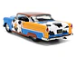 uto a Escala de Metal Chevrolet Bel Air 1955 Azul con Diseños y Figura de Woody - Serie 