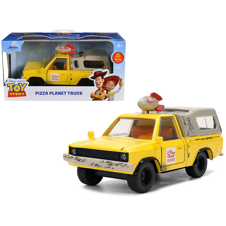 Camioneta de Pizza Planet Amarilla (Efecto Desgastado) con Techo Beige - Película 