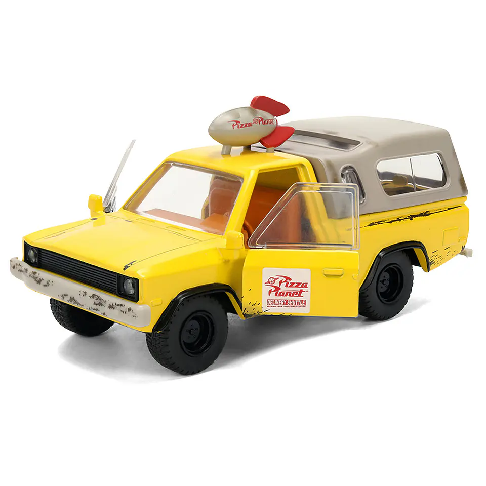 Camioneta de Pizza Planet Amarilla (Efecto Desgastado) con Techo Beige - Película 