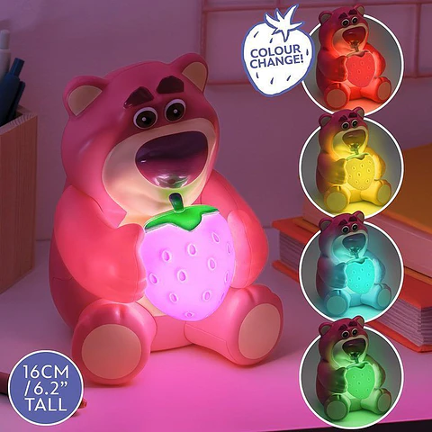 Luz de Noche Infantil de Lotso de Toy Story - Lámpara Ambiental GloBuddies con Cambio de Color
