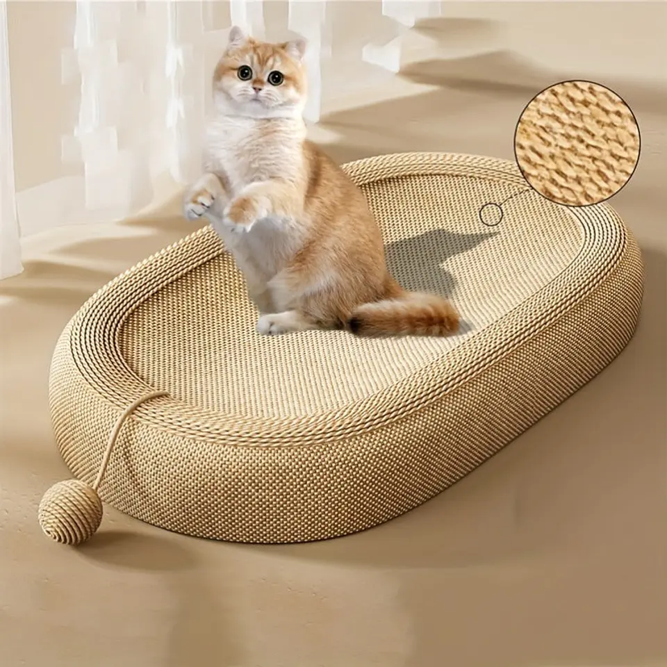 Ivory Cat Scratching Board and Bed Combo 2