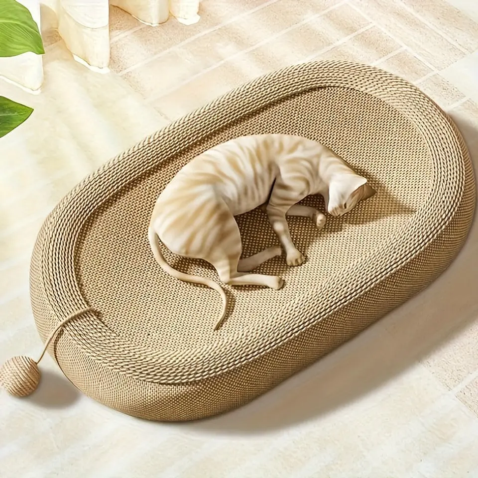 Ivory Cat Scratching Board and Bed Combo 3