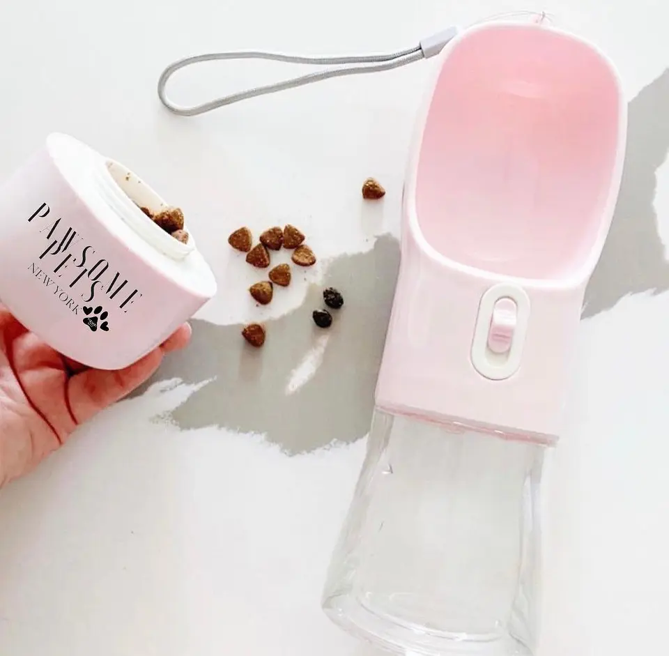 2 IN 1 PORTABLE PET FEEDER - PINK 4
